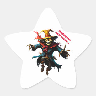 Sticker halloween scarecrow