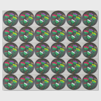 Sticker- Handmade artwork - Butterfly Bolssom Wrapping Paper