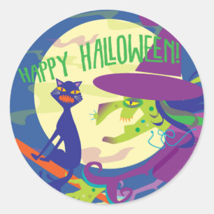 STICKER Happy Halloween Witch