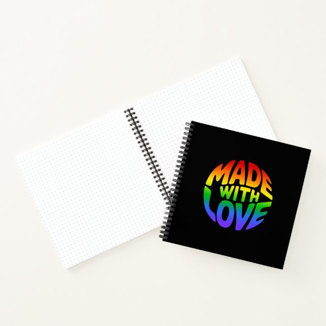 Sticker Heart Shape - MADE WITH LOVE 3 Notebook (Inside)