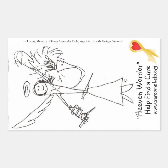 Sticker, Heaven Worrior #3 Rectangular Sticker (Front)