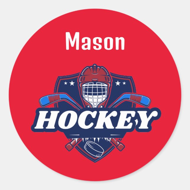 Sticker Hockey Gear - Personalised -Add Name # (Front)