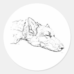 Sticker Illustration, German Shepherd Portrait