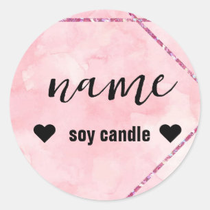 Sticker Label Candle Pink