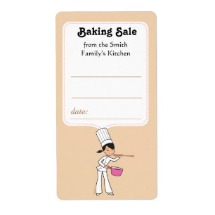Sticker Label for Baking Sales with Kitchen Art