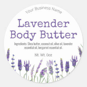 Sticker Label For Handmade Lavender Body Butter