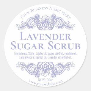 Sticker Label For Handmade Lavender Sugar Scrub