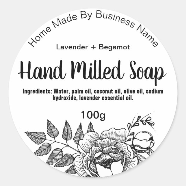 Sticker Label For Handmade Soap (Front)