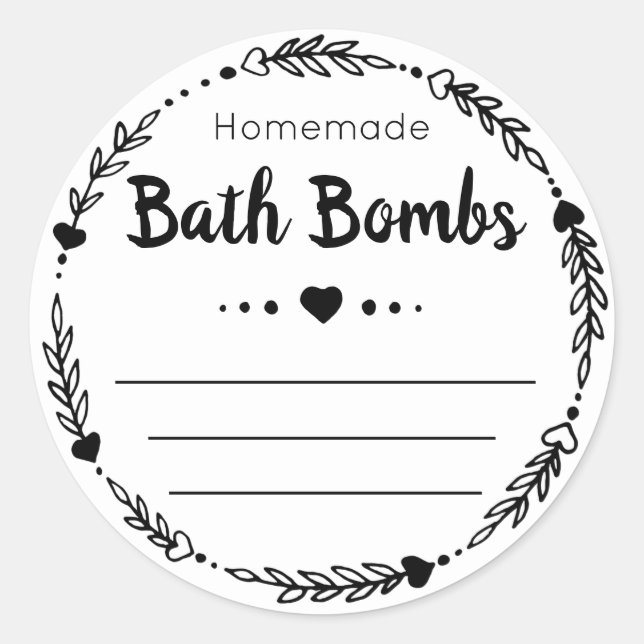 Sticker Label For Homemade Bath Bomb (Front)