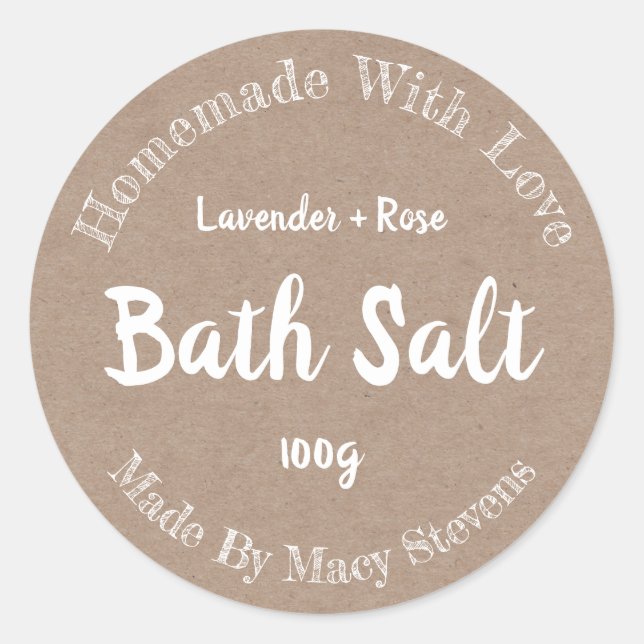 Sticker Label For Homemade Bath Salt (Front)