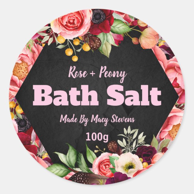 Sticker Label For Homemade Bath Salt (Front)