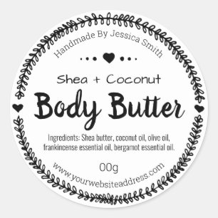 Sticker Label For Homemade Body Butter