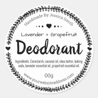 Sticker Label For Homemade Deodorant