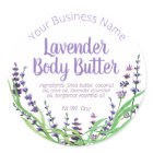 Sticker Label For Homemade Lavender Body Butter
