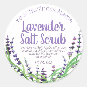 Sticker Label For Homemade Lavender Salt Scrub