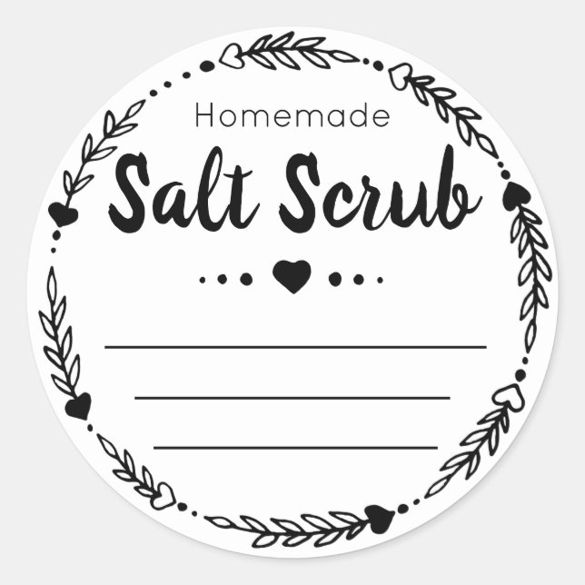 Sticker Label For Homemade Salt Scrub (Front)