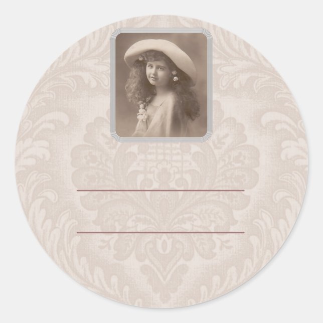 Sticker label name tag Nostalgia Victorian Girl (Front)