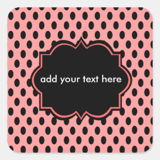 sticker lable pink and black polka dotted