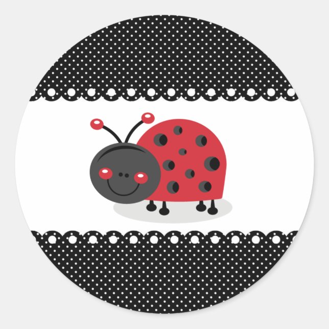 Sticker/Lady Bug Classic Round Sticker (Front)