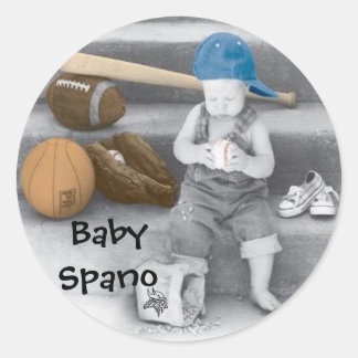 sticker, Logo, Baby Spano Classic Round Sticker