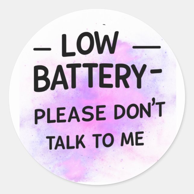 Sticker Low Battery Please Don’t Talk to Me – Funn (Front)