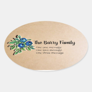 Sticker Med Custom Vintage Blueberry Label