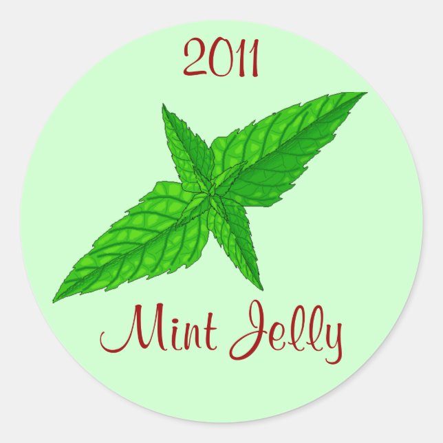 Sticker Mint Jelly Jam Home Canning Jar Circles (Front)