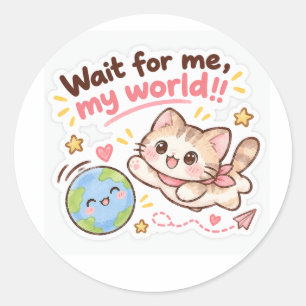 Sticker motivational "Wait For Me, My World"