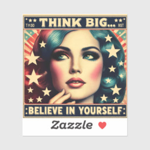 Sticker of a Beautiful Woman Vintage Style