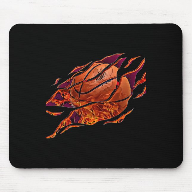 Sticker Of A Fire Basketball  Mouse Pad (Front)