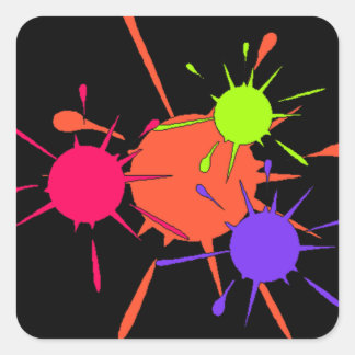 Sticker Paintball Party Colourful Splatters Paint
