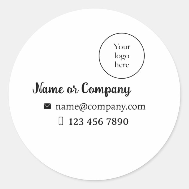 Sticker para empresa, logo y datos (Front)
