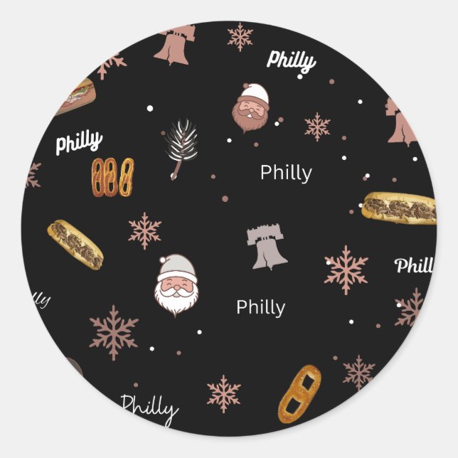 Sticker-Philly Christmas  Classic Round Sticker (Front)