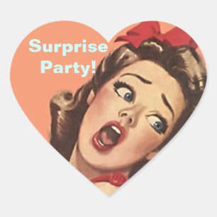 Sticker Pretty Retro Lady Fun Surprise Party Seals