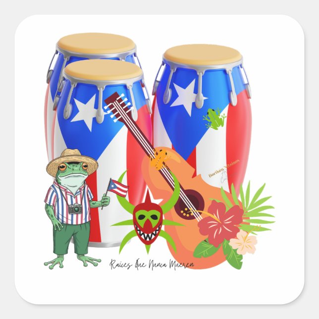 Sticker - Puerto Rican Cultural Design (Front)
