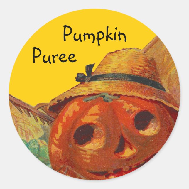 Sticker Pumpkin Harvest Home Canning Jar Circles (Front)