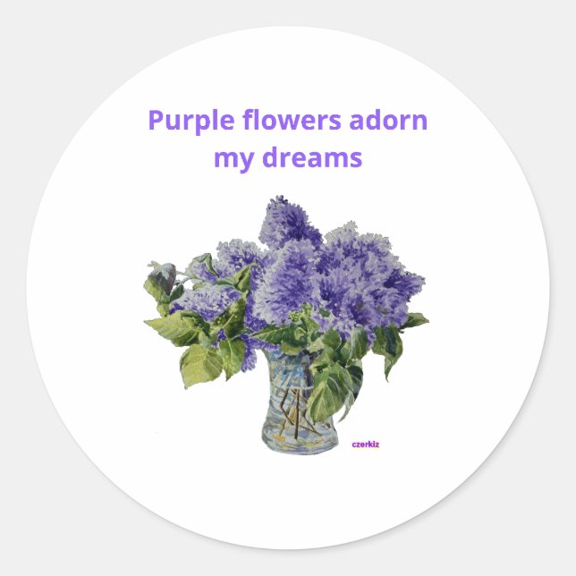 Sticker Purple Flowers lilac (Front)