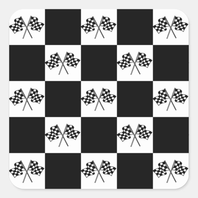 Sticker Race Auto car Racing Chequered Flags Flag (Front)