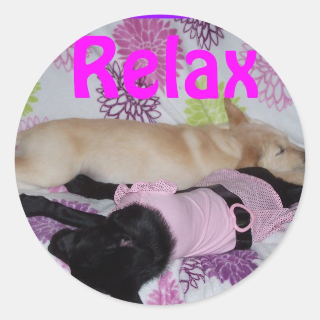 sticker, Relax Classic Round Sticker (Front)