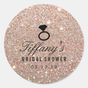 Sticker - Ring Bridal Shower Glitter Rose Gold