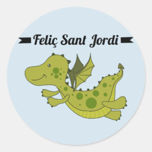 Sticker, Rodona Feliç Sant Jordi Classic Round Sticker