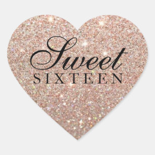 Sticker - Rose Gold Glitter Fab Sweet 16