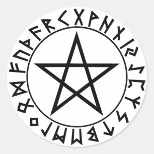 sticker round Rune Pentacle