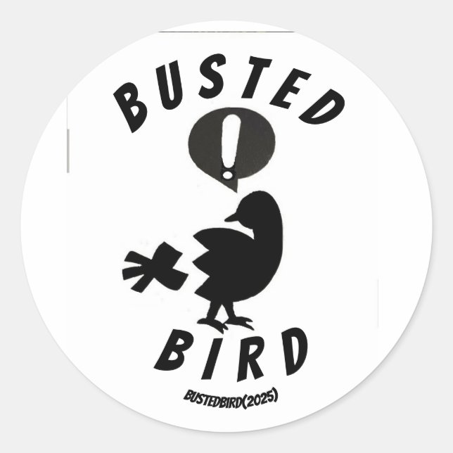 Sticker sheet (20) with Busted Bird logo (Front)