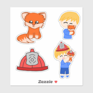 Sticker Sheet - Firefighter Fox