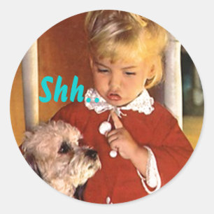 Sticker Shh... Retro Secret Surprise Party Seals