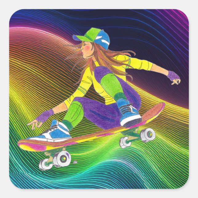 Sticker Skateboard Girl (Front)