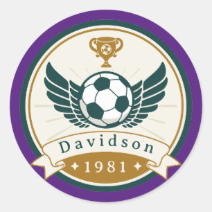 Sticker - Soccer Football - Personalised- Add Name