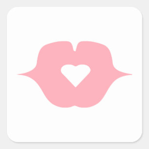 Sticker Square BISOU MY HEART