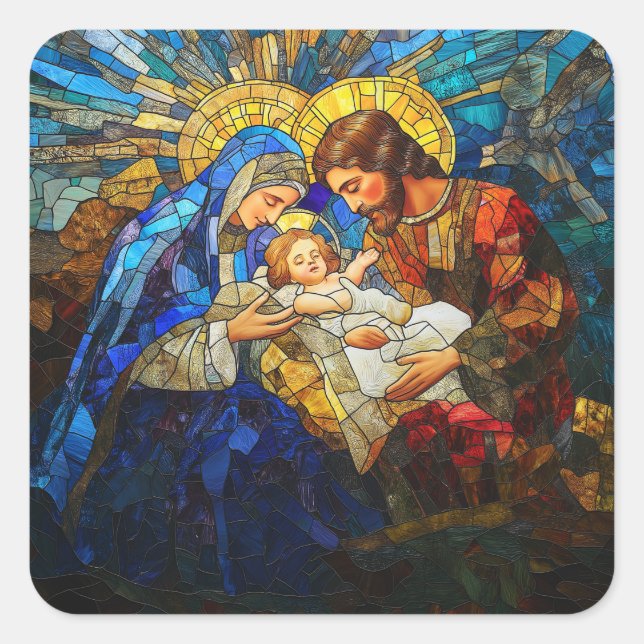 Sticker Stained Glass Nativity Scene Stickers  (Front)